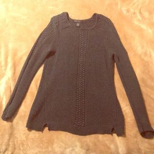 Dark grey knit oversized sweater.